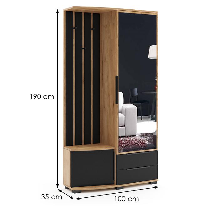 Garderobe Loft craft Gold/schwarz/Polsterung