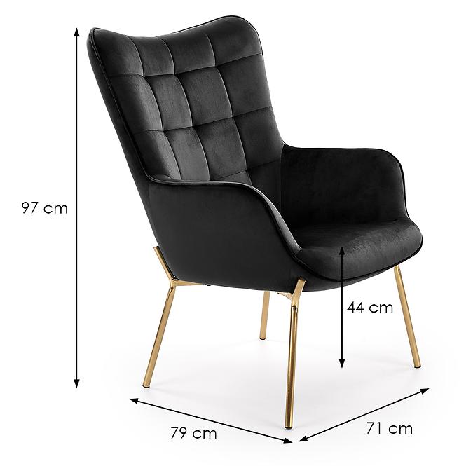 Sessel Castel 2 schwarz/gold