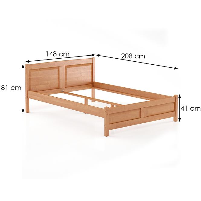 Bett kiefernholz LK104–140x200 Erle