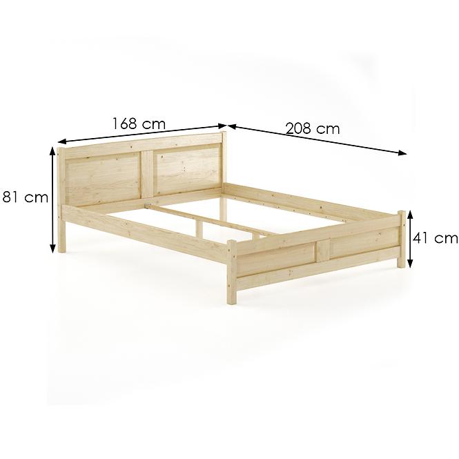 Bett kiefernholz LK104–160x200 rohe