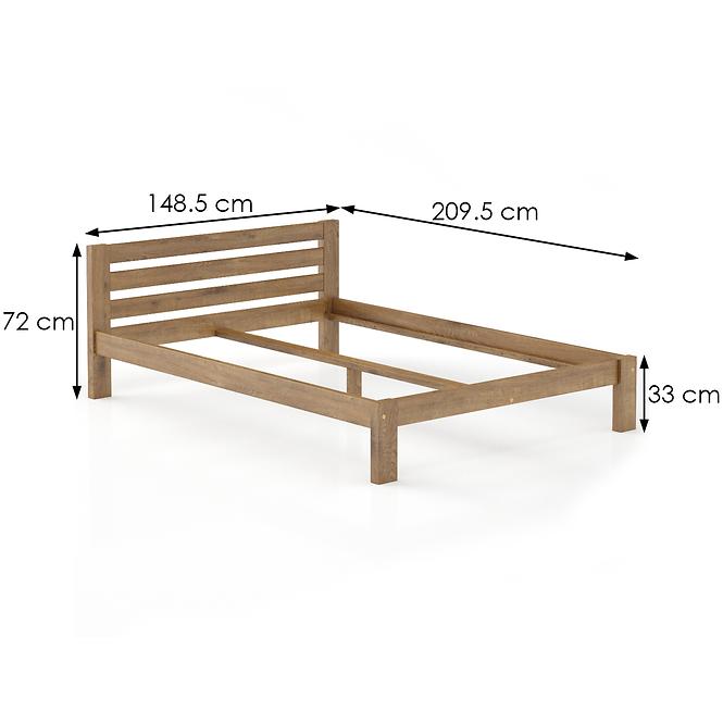 Bett kiefernholz LK105–140x200 Eiche