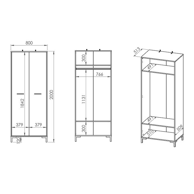 Schrank Nevio 17 Eiche Artisan