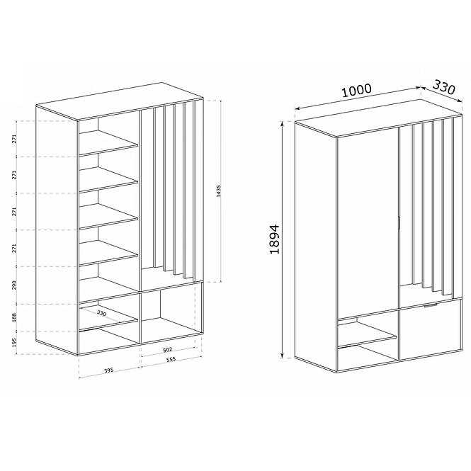 Garderobe Milo Eiche Artisan