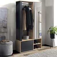 Garderobe Milo Eiche Artisan/Schwarz