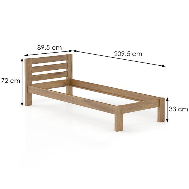 Bett Kiefer Lk127–80x200 Eiche