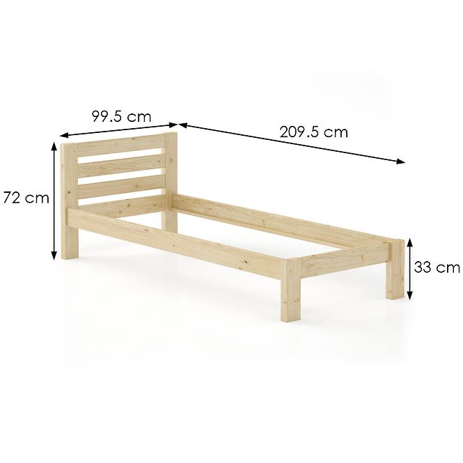 Bett Kiefer Lk127–90x200 natürliche