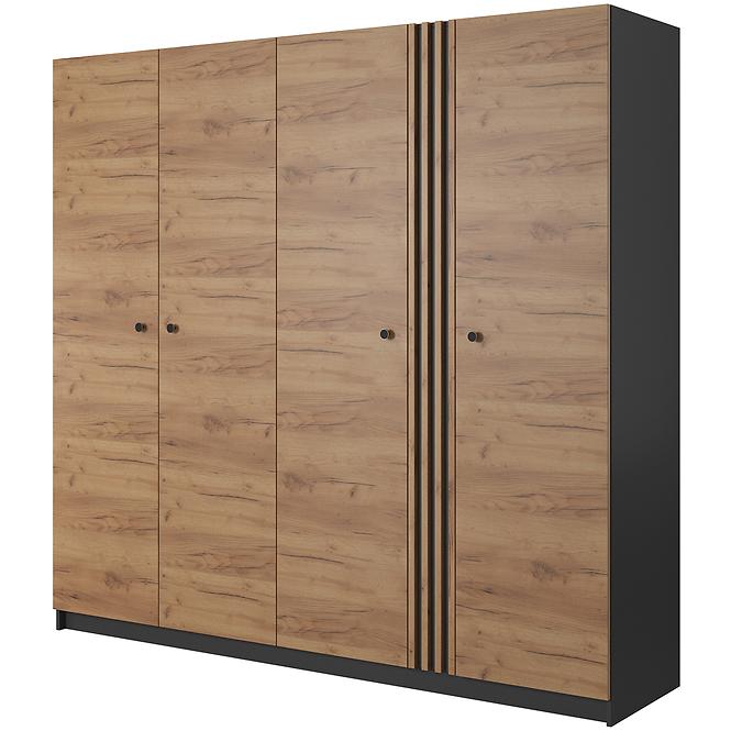 Schrank Deco 220 Anthrazit/Eiche Gold Craft