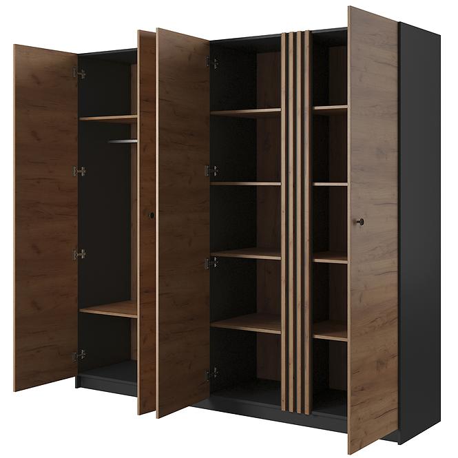 Schrank Deco 220 Anthrazit/Eiche Gold Craft