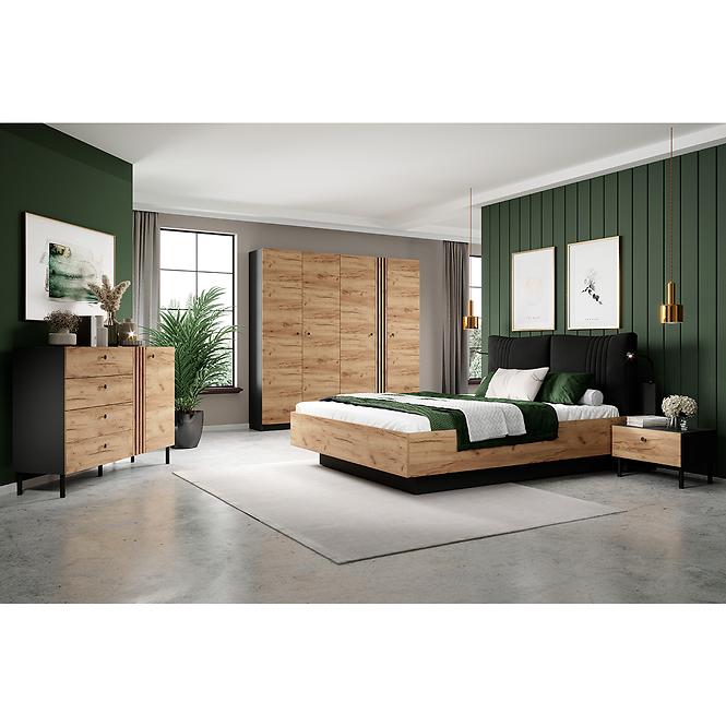 Schrank Deco 220 Anthrazit/Eiche Gold Craft