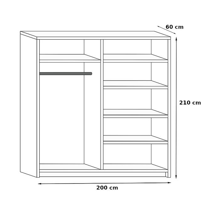 Schrank Edyta 200cm Eiche Sonoma