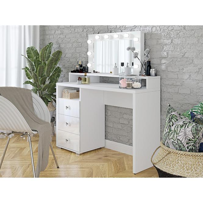 Schminktisch mit Beleuchtung 3S Diva 49 Laminat weiß