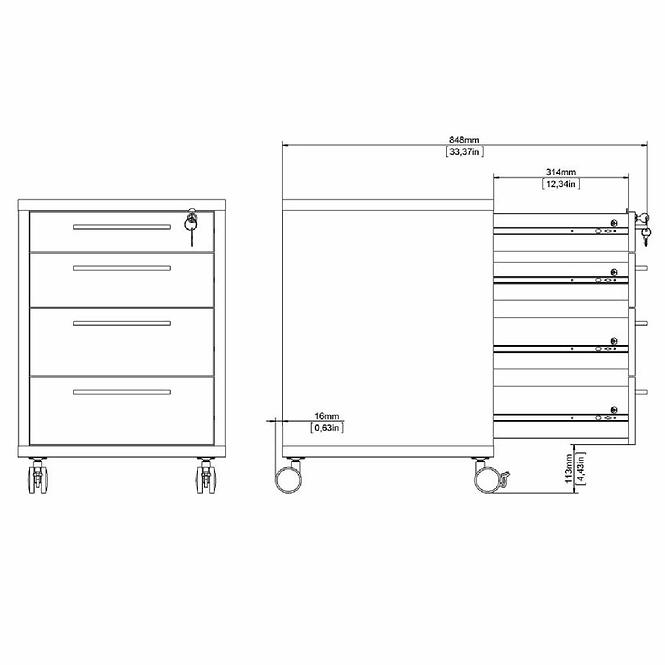 Behälter Prima 48X49X68 Schwarz 80419/61