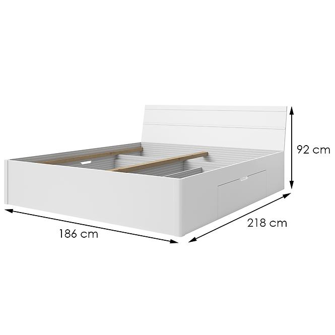 Bett 180/200 mit Schubladen Beta 52 weiß