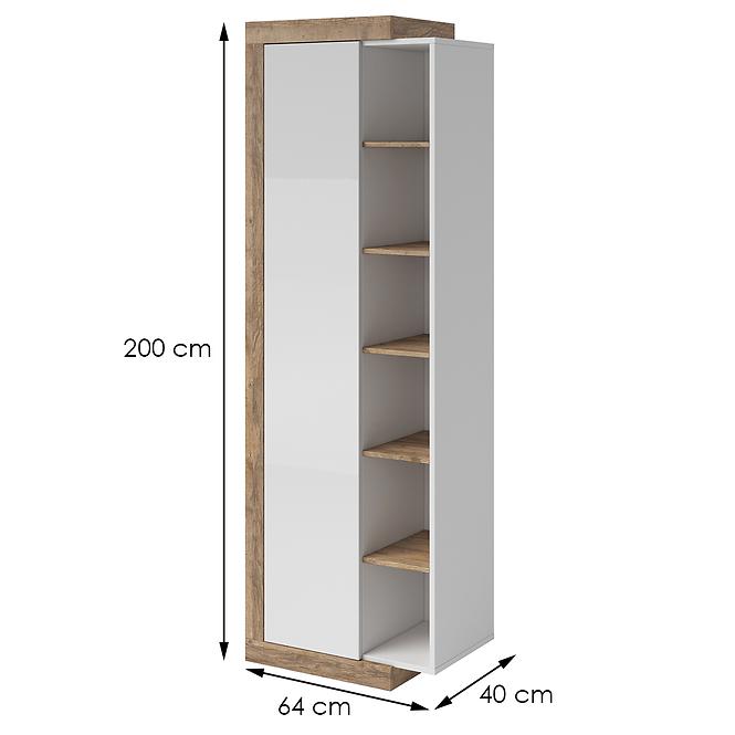 Vitrine Sintra 05 Eiche samdal - weiß/Eiche samdal – weiß Glanz