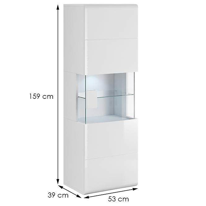 Vitrine Toledo 07 P weiß laminieren/weiß Glanz