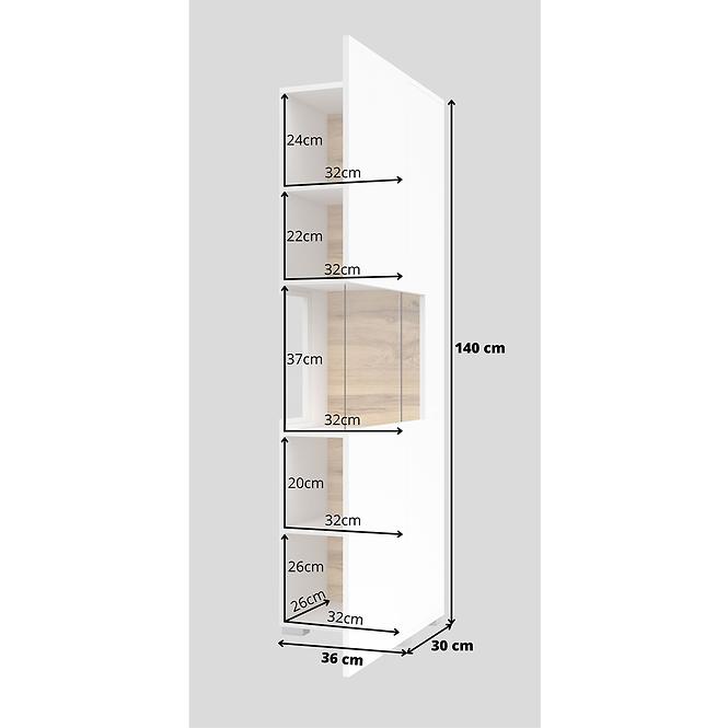 Vitrine 1D Ava 05 weiß