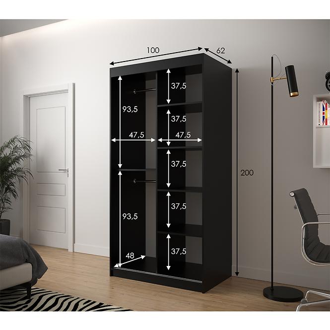 Schrank Heksagon 1 100 schwarz/weiß