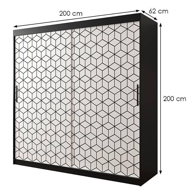 Schrank Heksagon 1 200 schwarz/weiß