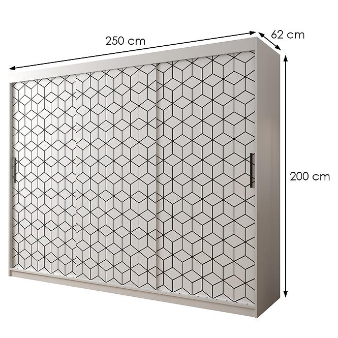 Schrank Heksagon 1 250 weiß/weiß