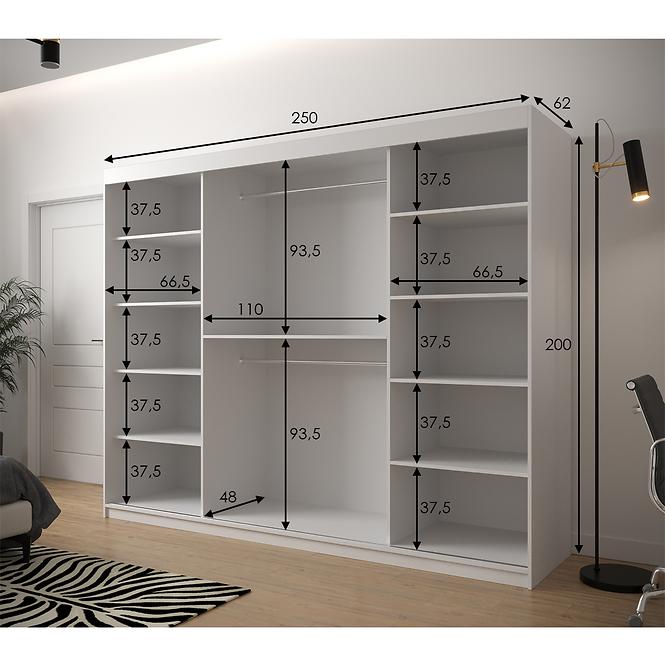 Schrank Heksagon 1 250 weiß/weiß