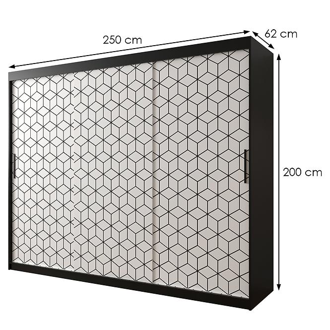 Schrank Heksagon 1 250 schwarz/weiß