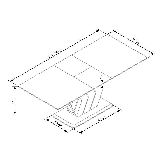 Esstisch Vincenzo 160/200 Mdf/Stahl – Weiß/Schwarz