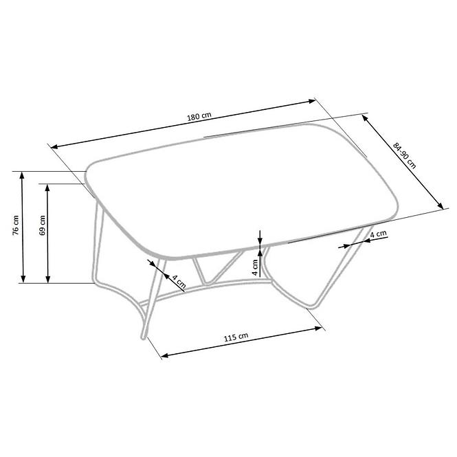 Esstisch Manchester 180 Mdf/Stahl – Mutter/Golden