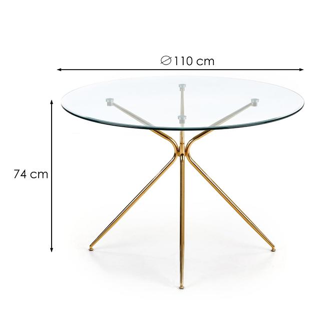 Esstisch Rondo 110 Glas/Stahl – Transparent/Golden