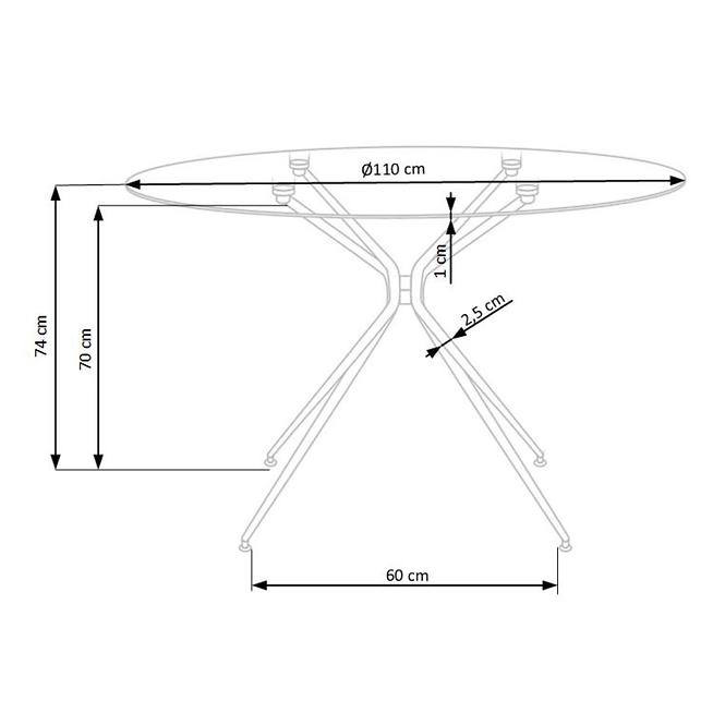 Esstisch Rondo 110 Glas/Stahl – Transparent/Golden