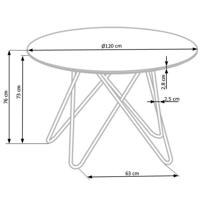 Esstisch Bonello 120 Mdf/Stahl – Aschfahl/Golden