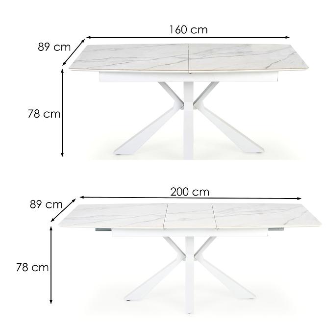 Esstisch Vivaldi 160/200 Mdf/Stahl – Weiß