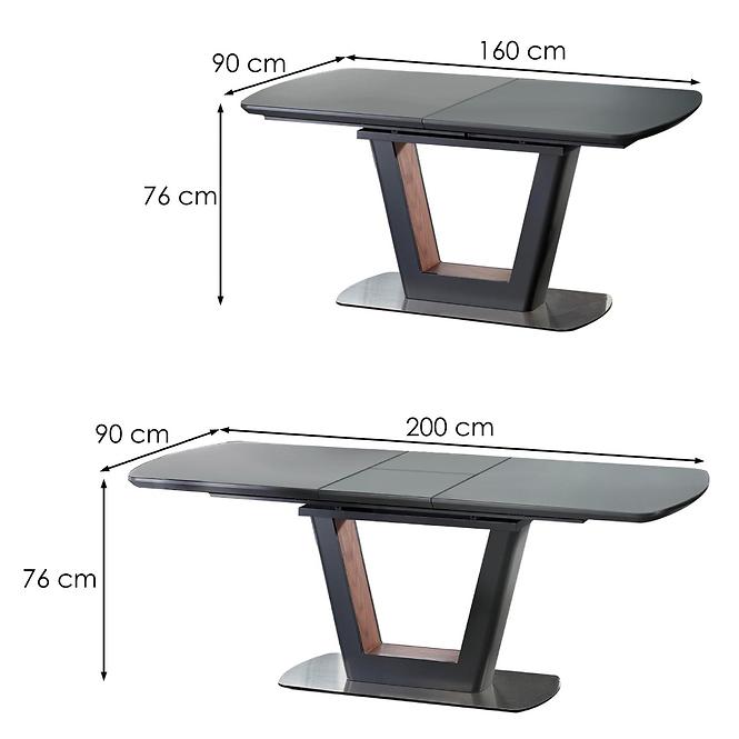 Esstisch Bilotti 160/200 Antracyt Mat/Mutter