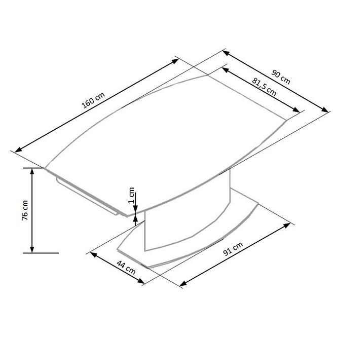 Esstisch Anderson 160/250 Glas/Stahl – Schwarz/Weiß