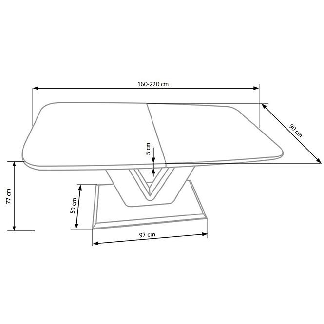 Esstisch Mistral 160/220 Mdf/Stahl – Weiß