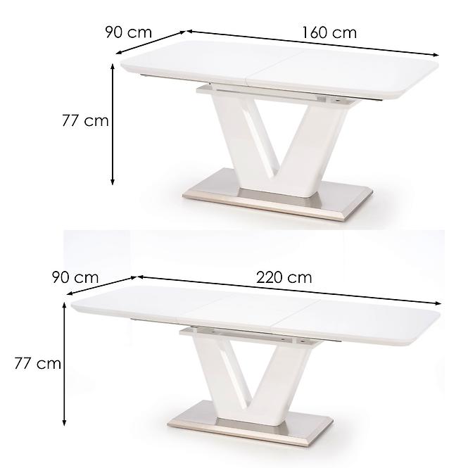 Esstisch Mistral 160/220 Mdf/Stahl – Weiß