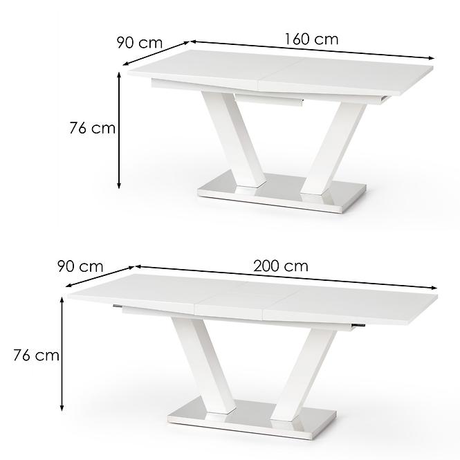 Esstisch Vision 160/200 Mdf/Stahl – Weiß