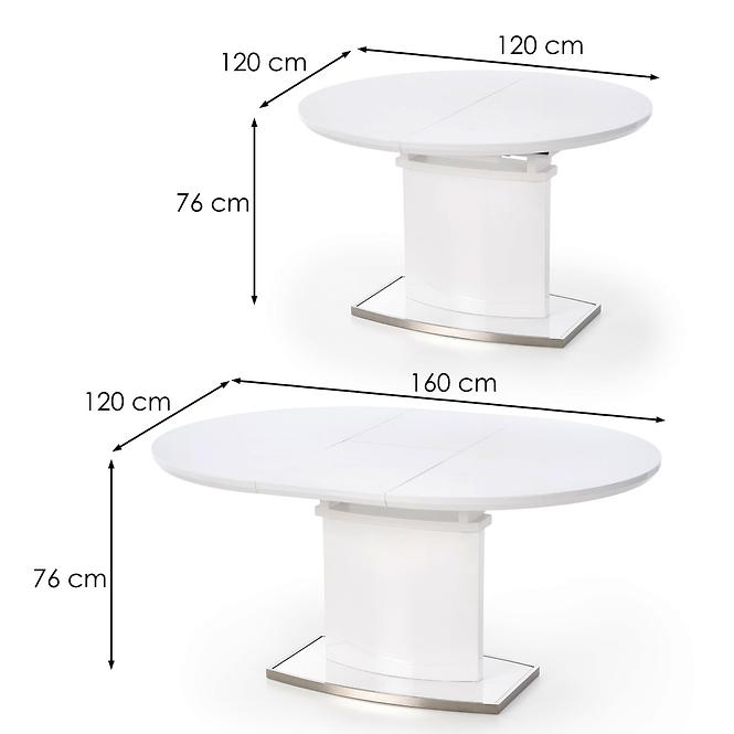 Esstisch Federico 120/160 Mdf/Stahl – Weiß