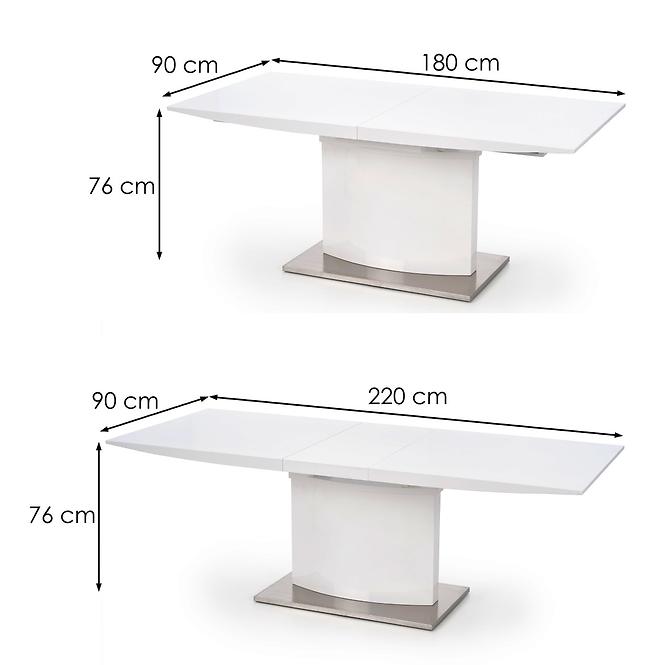 Esstisch Marcello 180/220 Mdf/Stahl – Weiß