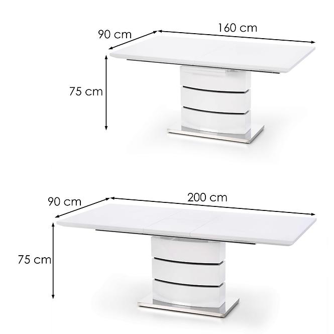 Esstisch Nobel 160/200 Mdf/Stahl – Weiß