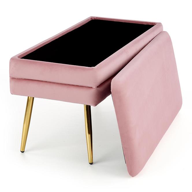 Hocker Velva rosa/gold