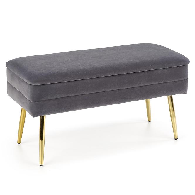 Hocker Velva aschgrau/gold