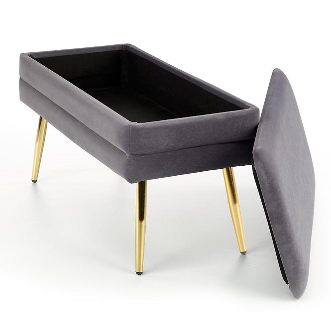 Hocker Velva aschgrau/gold