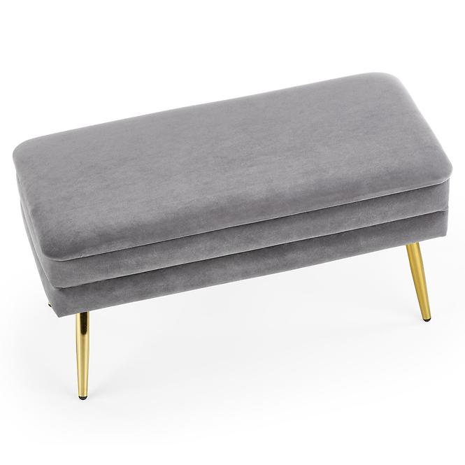 Hocker Velva aschgrau/gold