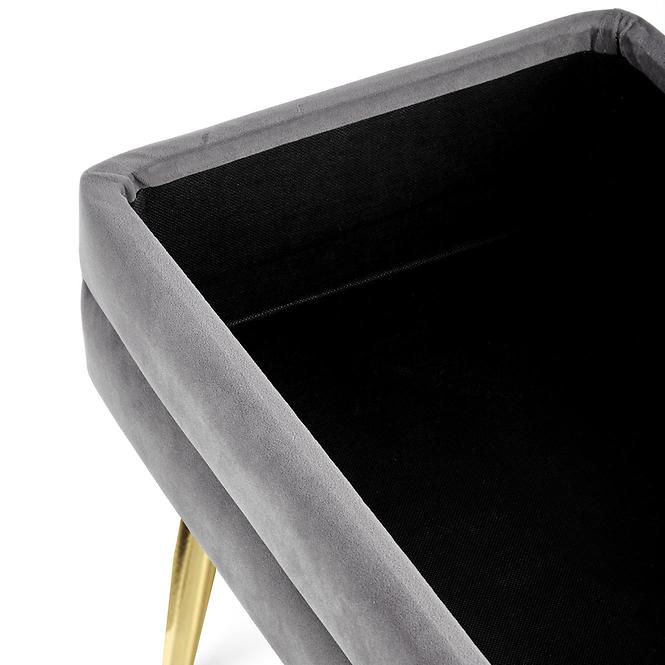 Hocker Velva aschgrau/gold