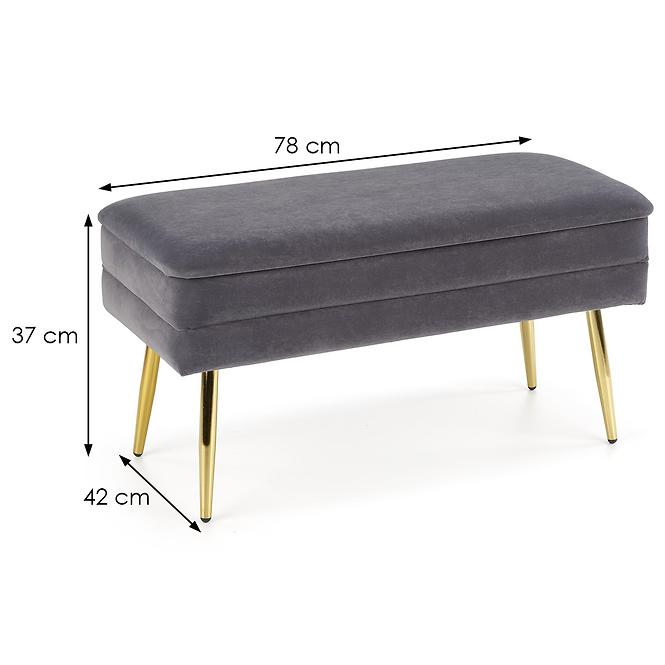 Hocker Velva aschgrau/gold