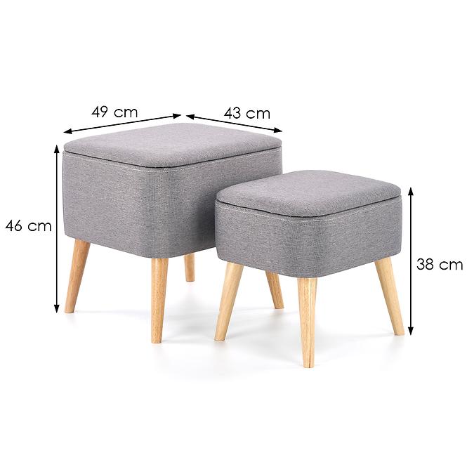 Hocker 2 St. Pula aschgrau