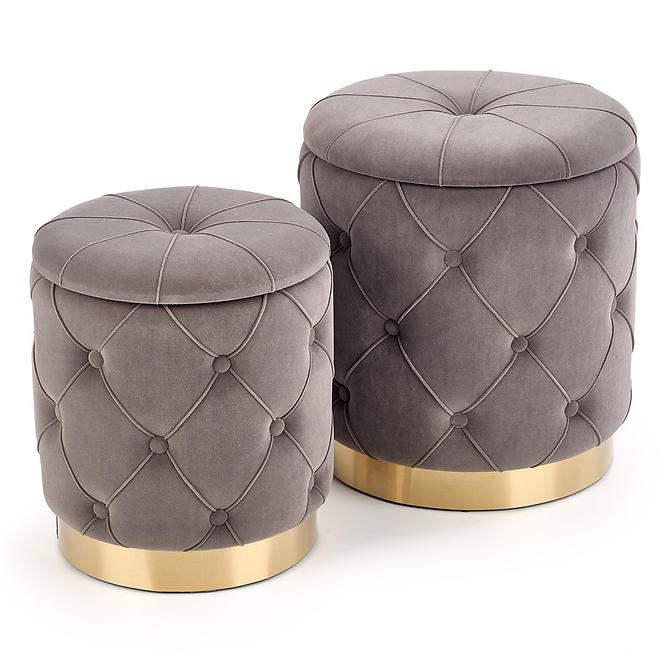 Hocker 2 St. Polly aschgrau/gold