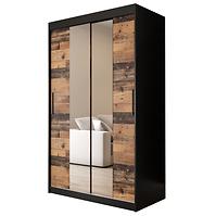 Schrank Old Wood T1 120 Schwarz/Old Style/Lustro