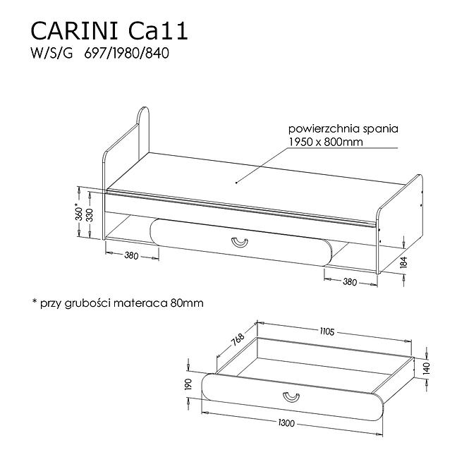 Bett Carini 1d3s Ca6 White Light Graphite