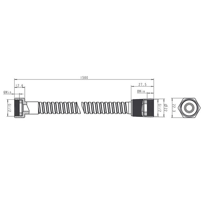 Brauseschlauch ZEBRA 150 CM